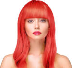 PartyPal Hosszú egyenes paróka frufruval - vörös - felnőtt (MEZ-5904610142936)