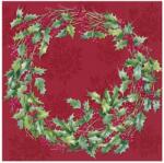 Ihr ILEX WREATH papírszalvéta csomag 33x33cm, Piros (L1094310)