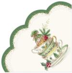 Ihr FESTIVE TEA TIME formára vágott papírszalvéta csomag 33cm, Krém (R1087960)