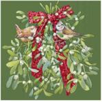 Ihr BIRDS IN MISTLETOE papírszalvéta csomag 33x33cm, Zöld (L1088620)