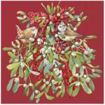 Ihr BIRDS IN MISTLETOE papírszalvéta csomag 33x33cm, Piros (L1088610)