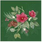 Ihr CHRISTMAS FLOWERS papírszalvéta csomag 25x25cm, Zöld (C1059820)