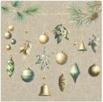 Ihr CHRISTMAS DECORATIONS papírszalvéta csomag 33x33cm, Barna (L1088239)