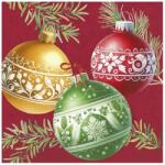 Ihr CHRISTMAS BUBBLES papírszalvéta csomag 25x25cm, Piros (C1088310)