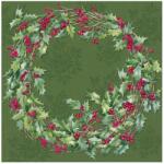 Ihr ILEX WREATH papírszalvéta csomag 33x33cm, Zöld (L1094320)