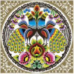 POL-MAK Állatos Folk Peacocks Gold szalvéta 20 db-os 33x33 cm (PKK058927)