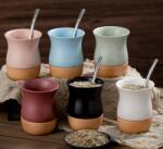  Wooden and ceramic csésze 260 ml - Burgundy