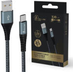 Extralink Smart Life kábel, 15W, USB-A - USB-C, 120 cm, nylon fonott, 5V 2, 4A/3A, fekete