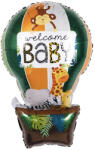  Fólia lufi - Hőlégballon - Welcome Baby - Szafari