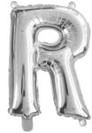  Ezüst színű, betű alakú fólia lufi, léggömb - R