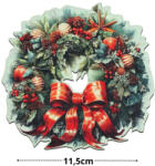  Nyomtatott fa tábla - Koszorú koszorúközép 11, 5cm - papelito