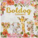  16 darabos papír szalvéta - Állatok virágokkal