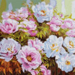 Ideyka Ideyka: Festés számok szerint, Pünkösdi rózsák - 50 x 50 cm