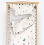 Goldea karácsonyi gyermek pamut ágyneműhuzat kiságyba - téli örömök 90 x 130 és 40 x 60 cm