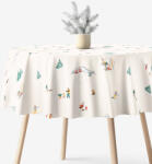 Goldea kör alakú pamut terítő - téli örömök Ø 140 cm