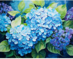 Alkotásutca Kék hortenzia - Számfestő készlet kereten 40x50