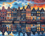 Alkotásutca Amszterdami tükröződés - Számfestő készlet kereten 40x50