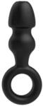 Passion Labs Anal Plug with Ring Small Anal Plug, Silicone, Black, 9cm