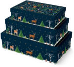 Clairefontaine Díszdoboz Clairefontaine/Eurowrap Woodland sötétkék, 3 db (X-35906-BXC)