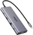 UGREEN CM639 USB-C Hub, HDMI, VGA, 2x USB-C 3.2 10Gbps, 2x USB, SD/TF, RJ45, AUX 3.5mm, PD, 4K 60 Hz (45520) - marketzone