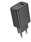  Phone charger Hoco USB A + USB C QC3.0 PD 3A 30W N63 black (6942007648790) - marketzone