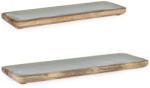 Bizzotto Set 2 tavi lemn maro email verde Knossos 38x12x2h, 46x15x2h (0550927) Tava