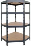 Hobby Raft metalic depozitare, de colt, 180 x 90 x 90 x 45 cm, gri, 4 polite, 250 kg/polita (hobded 1082961) Raft