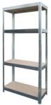 Hobby Raft metalic pentru depozitare 150 x 70 x 30 cm, 4 polite, 80 kg/polita, gri (hobl11841816) Raft