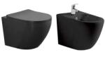 Anahita Construction Set vas WC si bideu suspendat 52, 5 x 36, 5 x 32 cm Eternity, negru mat, cu capac Soft Close inclus, Anahita (LX1901B1016MB)