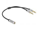 Delock 66740 audio kábel 0, 25 M 3.5mm 2 x 3.5mm Fekete, Ezüst (66740)