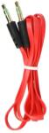  3, 5 mm-es jack (férfi) - 3, 5 mm-es jack (férfi) lapos 1 m piros kábel