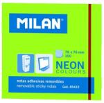 MILAN Öntapadó jegyzettömb 76x76 neonzöld MILAN (ADAC85433)