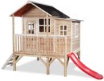 EXIT Toys Căsuță din cedru pe piloni Loft 350 Natural Exit Toys mare cu acoperiș impermeabil și tobogan bej (ET50041100) Casuta pentru copii