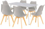  Ravena 6+1 étkező garnitúra fehér-szürke - pepita - 84 290 Ft