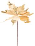 MagicHome Vianoce Virág MagicHome, Karácsonyi Mikulásvirág, arany, szár, 46 cm, virágméret: 30 cm