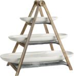 Villeroy & Boch Farfurii pentru gustări Artesano Original cu tavă de servire cu trei niveluri 4 el (10-4130-9031) Tava