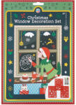  Karácsonyi ablakdíszítő szett 3 db A4 sablonnal, 4 filctollal