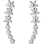 HARAHU SR-38820 Fülbevaló - Ezüst / Kristály KP38820