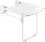 Delabie Comfort ülőfelületű felhajtható zuhanyülőke lábbal, 420x506mm, fehér r. m. acél vázon (DEL510430N)