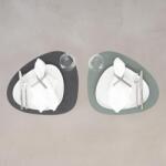 LINDDNA LIND DNA Double kétoldalú tányéralátét nagy ívelt, Cloud Antracit-Nupo Pastel Green (981904)