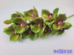  Polifoam cymbidium 10+2v orchidea élethű ág 75cm - Zöldes