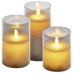 EMOS Világító karácsonyi viaszgyertya dekoráció, elemről működő, meleg fehér, időzítővel (DCCW05)