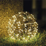 EMOS LED karácsonyi gömb dekoráció fényfüzérrel, IP44 (20 cm) meleg fehér (DCTW33)