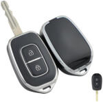  Dacia 2 gombos TPU tok fekete ezüst (TRE042EFK)