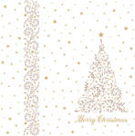 FATO Sztár karácsonyi szalvéta Special Tree Gold 2 rétegű 38x38cm 40 szál/csomag