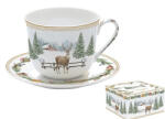 Easy Life Porcelán reggelizőcsésze+alj 400ml, dobozban, White Forest (1454WHIF)