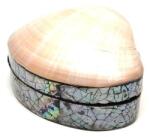 R. M. ékszer Kagyló ékszertartó doboz fehér-krém kis méretű díszdoboz 7-8×6 cm (026031)