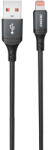 Dudao 3A 30W L3SL USB-A - Lightning kábel fonott 1.2m - Fekete