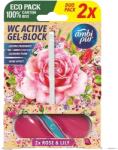 Ambi Pur aktív wc gél block 2x45g rose & lily