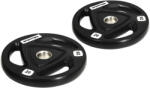 SPORTNOW 2 db-os, 20 kg-os acél súlytárcsák készlet gumibevonattal 20 KG fekete Súlytárcsa
